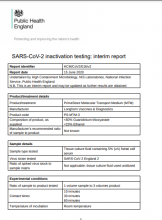 SARS-CoV-2 Inactivation Testing: Interim Report: PrimeStore Molecular Transport Medium (MTM)